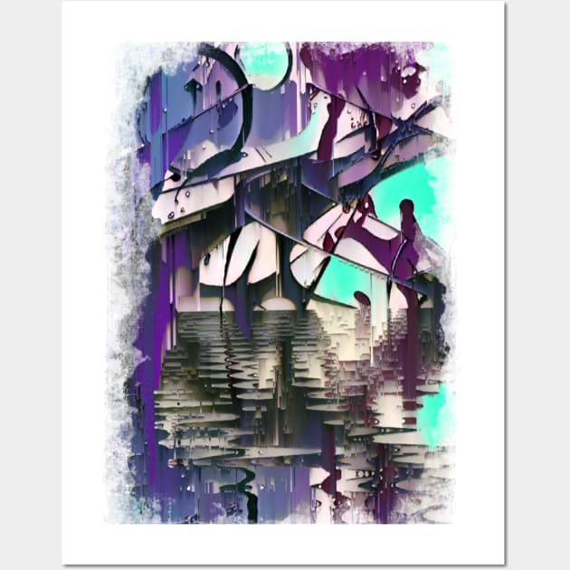 Bayou moon graffiti abstract Wall Art by SilverPixieArt